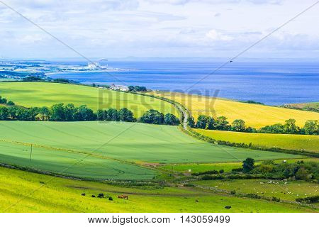 Scottish summer landscape East Lothians Scotland UK