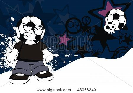 little kid soccer head cartoon expression in vector format very easy to edit