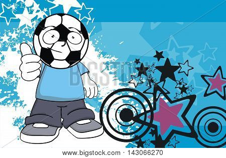 little kid soccer head cartoon expression in vector format very easy to edit