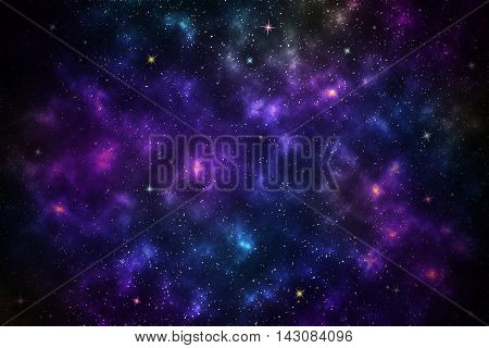 Beautiful stars on night sky galaxy background