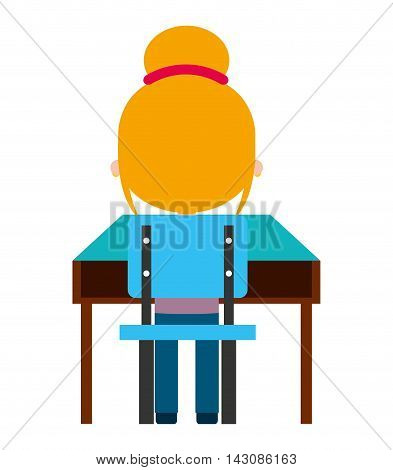 cute little girl isolated icon vector illustration design