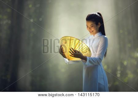 Pretty girl in Vietnam, Vietnamese girl in a Vietnamese lifestyle concept.