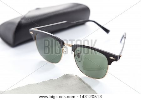 Black Eye Glasses Isolated on White blackgroud