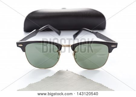 Black Eye Glasses Isolated on White blackgroud