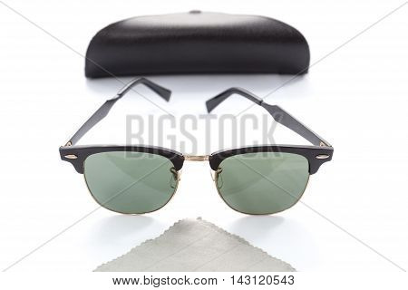 Black Eye Glasses Isolated on White blackgroude