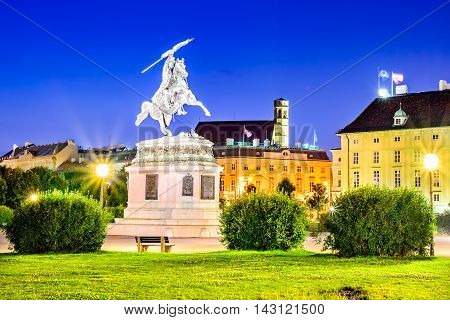 Vienna Austria. Statue of Archduke Karl-Ludwig-John on Heldenplatz Wien.