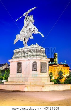 Vienna Austria. Statue of Archduke Karl-Ludwig-John on Heldenplatz Wien.