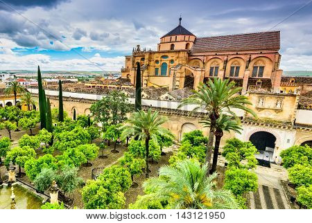 Cordoba Andalusia Spain. Mezquita Cathedral The Great Mosque medieval arab and spanish landmark.