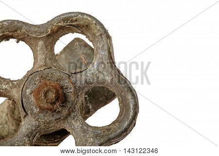Old Rusty Valve Isolated On White