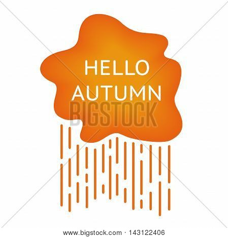 orange vector icon of rainy cloud icon contains the text 