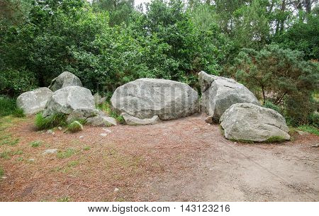 scenery around the Carnac stones a megalithic site in Brittany France