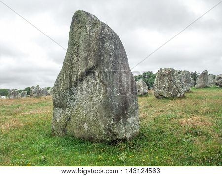 scenery around the Carnac stones a megalithic site in Brittany France