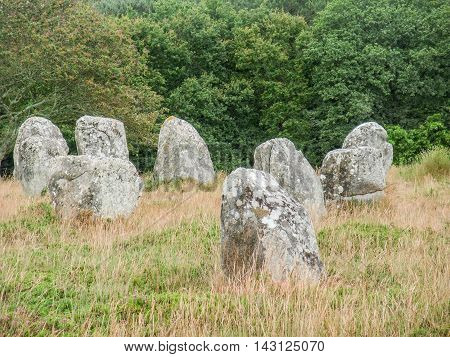 scenery around the Carnac stones a megalithic site in Brittany France