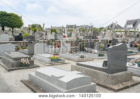 graveyard in a town named Carnac in the Morbihan department in Brittany France