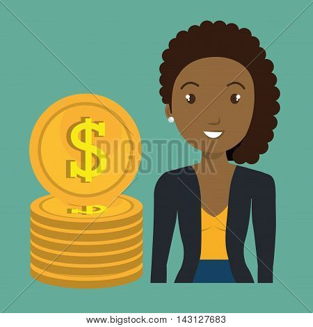 woman currency money dollar vector illustration graphic