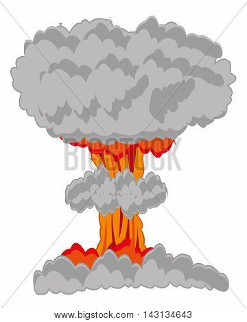 Atomic blast on white background is insulated