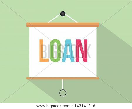 loan with colourfull text written on the presentation board