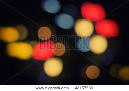 colorful bokeh light in black background - can use to display or montage on product