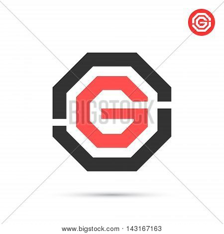 G letter in hexagon figure 2d flat vector illustration eps10