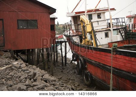Skib på en strand