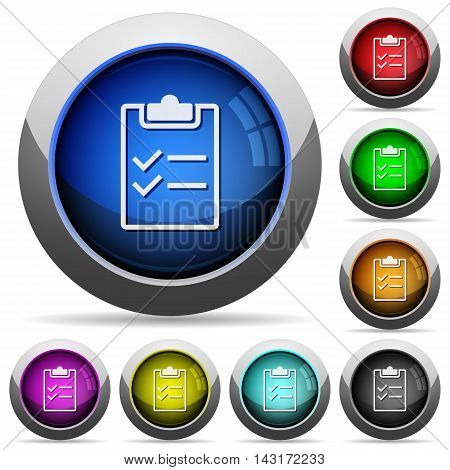 Set of round glossy checklist buttons. Arranged layer structure.