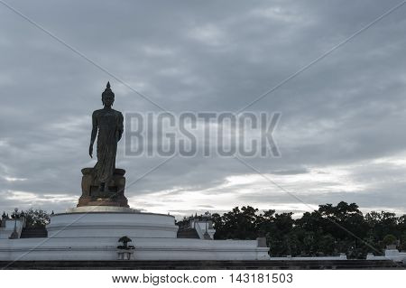Walking Buddha Statue At Buddhamonthon (phutthamonthon), Buddhist Park In Nakhon Pathom, Thailand, I