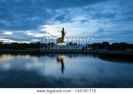 Walking Buddha Statue At Buddhamonthon (phutthamonthon), Buddhist Park In Nakhon Pathom, Thailand, I