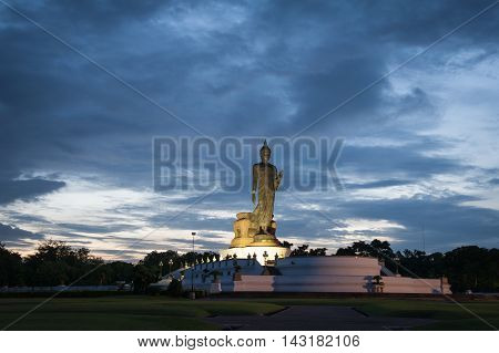 Walking Buddha Statue At Buddhamonthon (phutthamonthon), Buddhist Park In Nakhon Pathom, Thailand, I