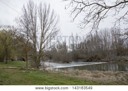 The river tera passing through Garray in Soria, Castilla leon, Spain