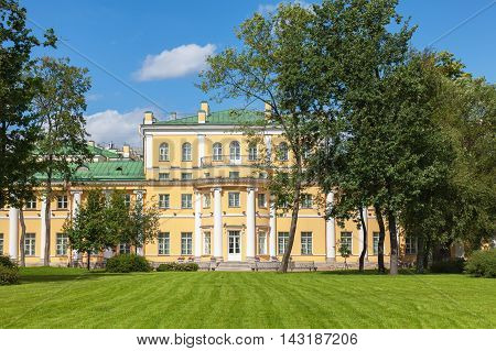 Derzhavin Estate Museum view from Polish garden in Saint Petersburg Russia