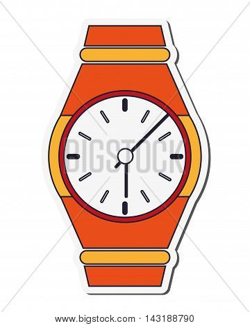 flat design analog wristwatch icon vector illustration