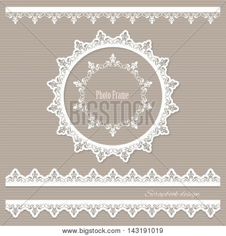 Decorative elements set for wedding, baby shower, scrapbook design.