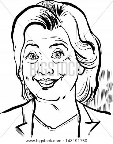 Hillary Clinton Caricature Portrait