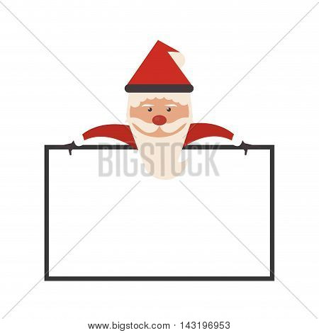santa board cartoon merry chistmas celebration icon. Flat and Isolated illustration. Vector illustration
