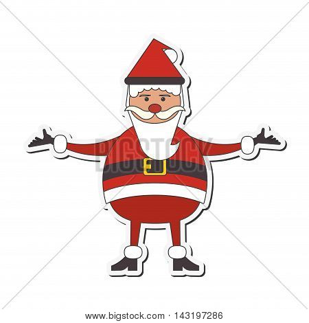 santa cartoon merry chistmas celebration icon. Flat and Isolated illustration. Vector illustration