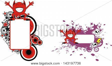 funny monster cartoon copyspace set in vector format very easy to edit