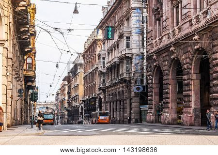 Via Xx Settembre Colonnade In Genoa (hdr)