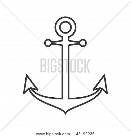 anchor sea lifestyle hipter silhouette  icon. Flat and Isolated illustration. Vector illustration
