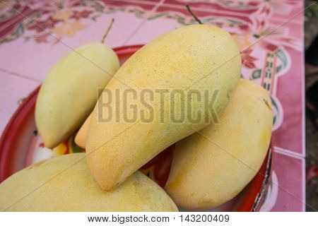Frech Mango fruit thai on tray background