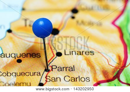 Parral pinned on a map of Chile