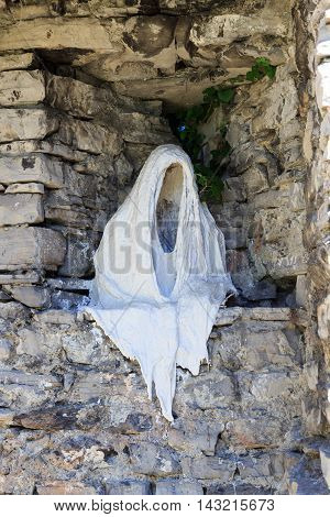 Plaster cast sculpture at Castle Castello di Vezio in Varenna Lake Como Lake Como Italy