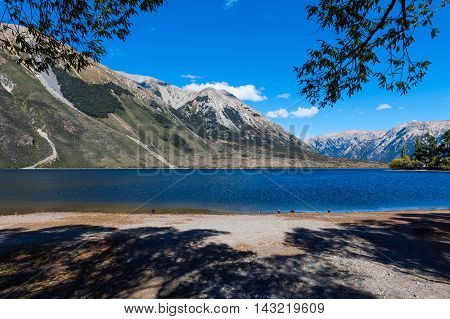 Lake Pearson / Moana Rua Wildlife Refuge Located In Craigieburn Forest Park In Canterbury Region, So