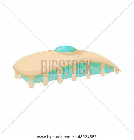 Roofed stadium icon in cartoon style isolated on white background. Sport symbol