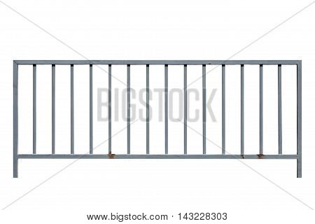 Gray metal frence isolated on white background