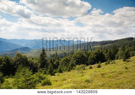 beautiful type of slope of mountain in Carpathians Ukraine