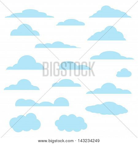 Set of clouds on white background. Vector illustration