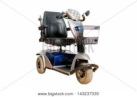 motorised wheelchair with basket for disabled people