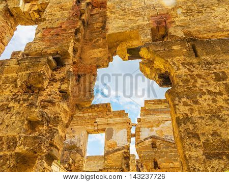 The Ruins Of An Ancient House In Odessa, Ukraine. Historic Building Destroyed By Vandals Of The Prol