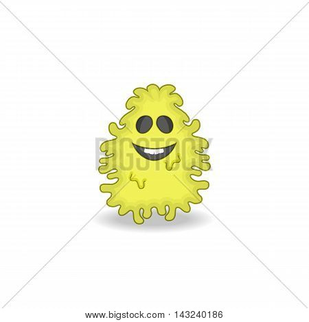 Cartoon cute monster on white background. Vector illustration.
