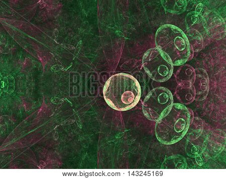 Microbes isolated on black background, 3D illustration